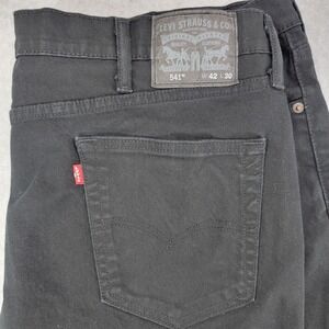 Levi's 541 Jeans Mens 42x30 Black Athletic Tapered Leg Dark Denim Pants